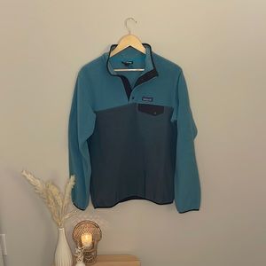 Patagonia Turquoise Quarter Button Synchilla Fleece